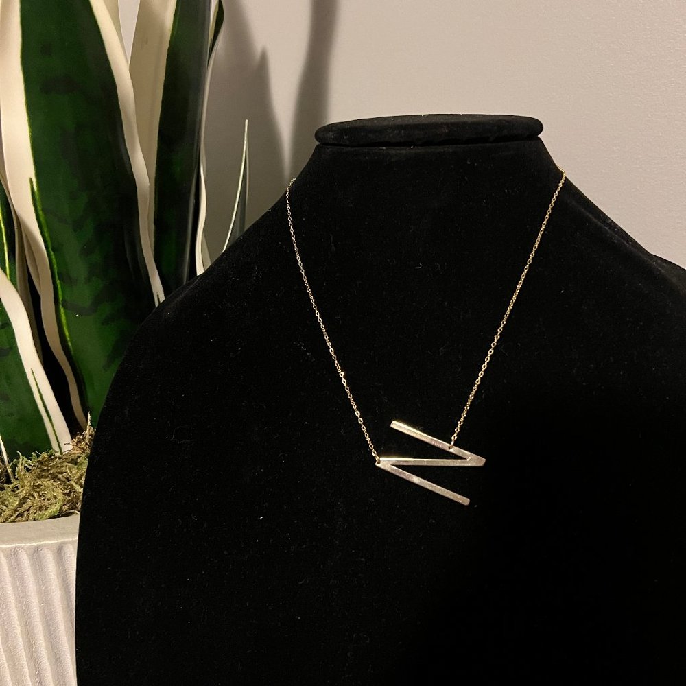 Sideway Initial Necklace (N)